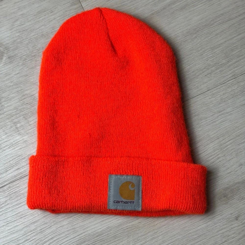 Carhartt Beanie Hat Orange Acrylic One‎ Size Fits All Winter Warm